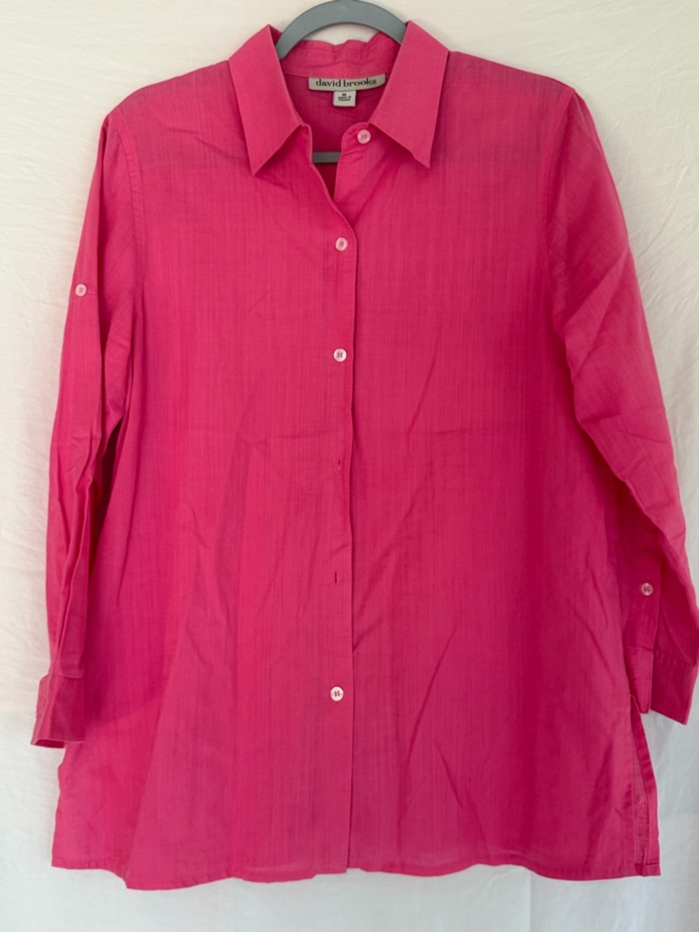 david brooks Bright Pink Collared Button-Up Shirt